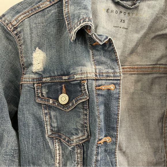 Aeropostale Distressed Blue Jean Jacket - Picture 6 of 12